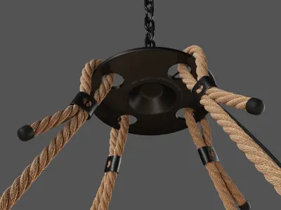 Ceiling Loft Rope Chandelier 3D model
