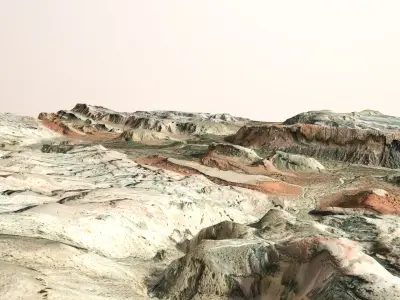 Desert HIlls Surface Terrain Landscape Environment PBR 15 Low-poly 3D model