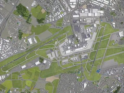 Paris - Orly Airport - ORY Low-poly 3D model