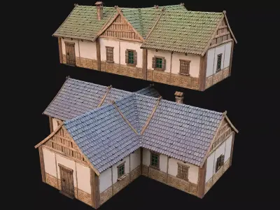 Medieval Town House 4 Low-poly 3D model