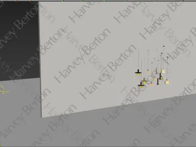 Elegant Contemporary Ceiling Lamp Model for 3ds Max 3D model