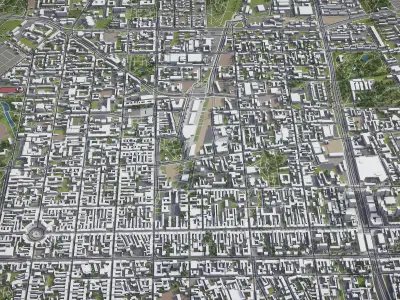 Lodz - city Low-poly 3D model