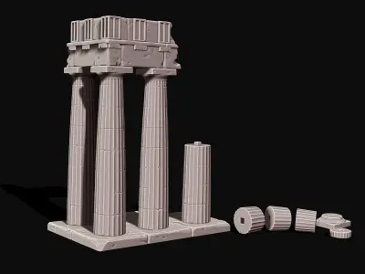 Partenon columns - Scenery for wargames - Diormas - Railway 3D print model