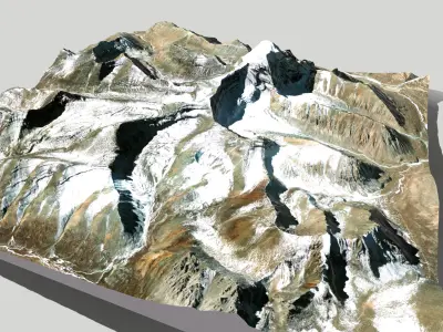 Mountain landscape Naqu Glacier Nepal 3D model