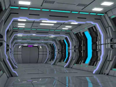 Sci Fi Corridor Station 3D model