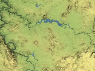 Canberra - Topography Terrain Low-poly 3D model