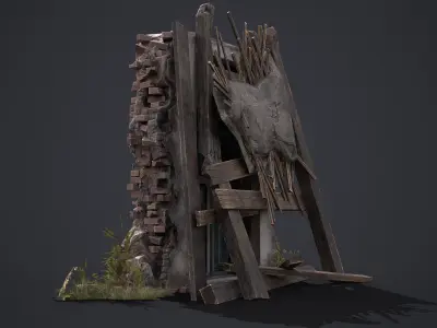 Old Door Low-poly 3D model