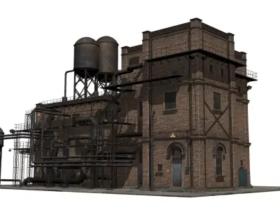 old industrial building  Low-poly 3D model