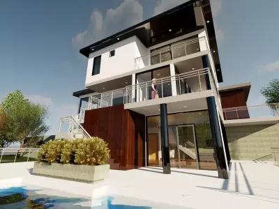 Small Modern House Design 3D model