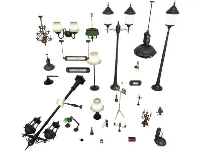 Lights Prop Pack 2 Low-poly 3D model