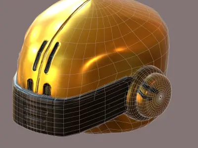 Helmet plastic mask protection  Low-poly 3D model Low-poly 3D model