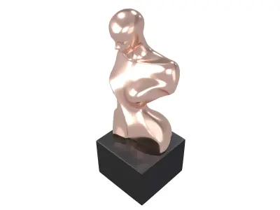 Abstract Woman Half Body Shape Sculpture v2 003 Low-poly 3D model