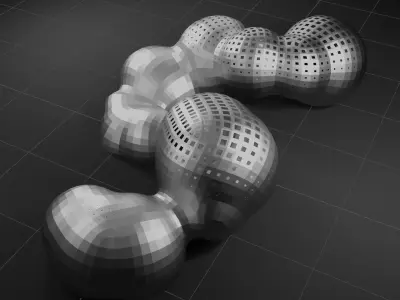 Simple Universal Organic Blob Sculpture Low-poly 3D model