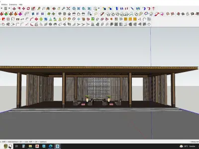 Janapnese garden structure 3D model