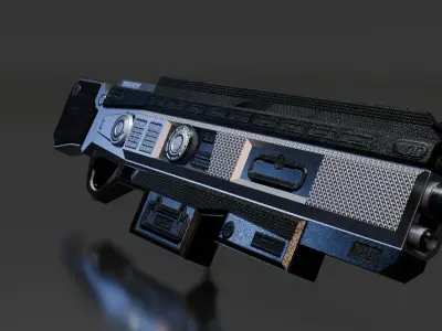 Stylized Sci-Fi Rifle Low-poly 3D model