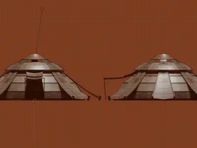 Desert Tent Low-poly 3D model