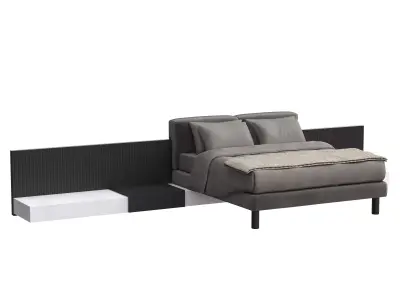 CLIFF-Meridian-bed modern bed frame with storage Low-poly 3D model