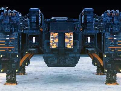 Sci-Fi Gagarin Eligius Prisoner Transport SpaceShip 3D model