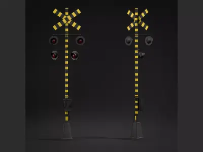 Traffic Light Signals Low-poly 3D model