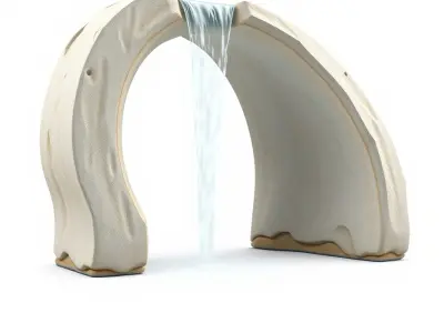 Waterfall Stone Arch Model Pack Low-poly 3D model