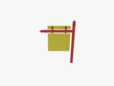 Real Estate Sign Low-poly 3D model