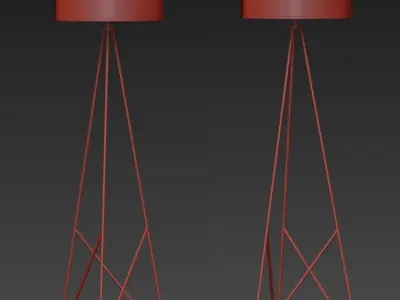 Modern Geometric Tripod Floor Lamp With Shade 3D model