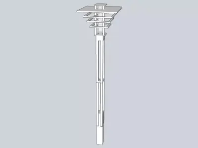 Street pole lights sketchup model 3D model