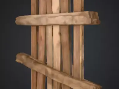Rustic Timber Barrier is a rugged 3D wooden Low-poly 3D model