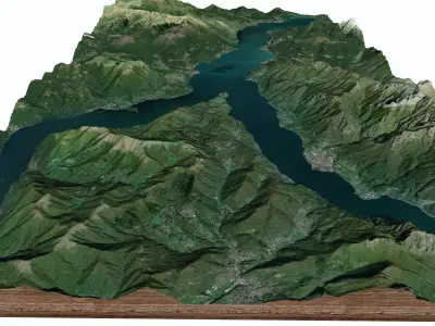 Lake Como Italy mountain landscape 3D model