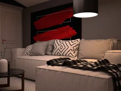 Modern Attic Interior Design  3D model