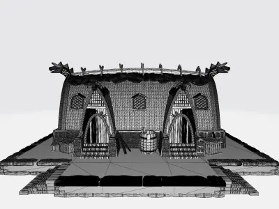 Large barn of Vikings 3D print model
