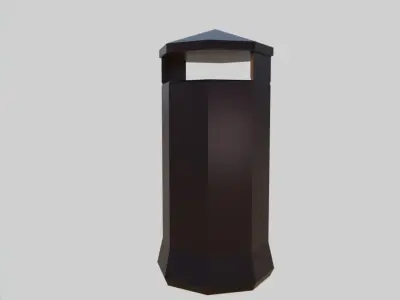Metal Trash Can 1 - Street Furniture Lowpoly Low-poly 3D model