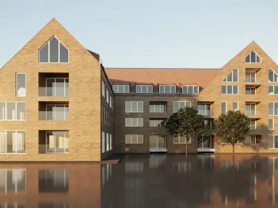 Modern residential building 01 3D model