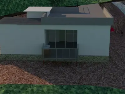 exterior house on side of hill 3D model