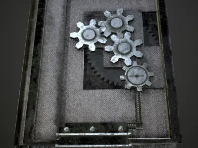 Steampunk book low poly 4 texture options Low-poly 3D model