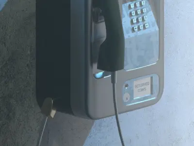 Payphone Model pay phone on wall Free 3D model