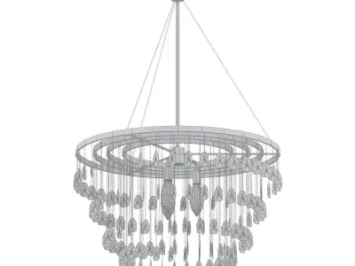 Camille savoy house crystal chandelier in gold 3D model