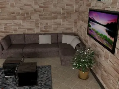 A Beautiful Sofa scene  3D model