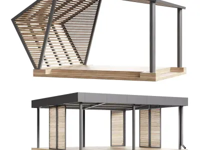 Gazebo scene outdoor 3D model