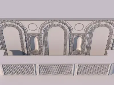 Bar with backdrop 3D model