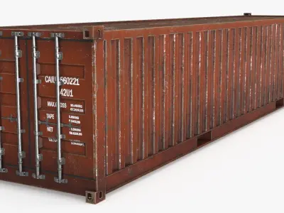 Container Ruined 4 colors Low-poly 3D model