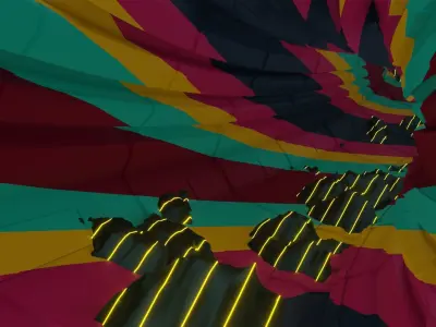 Wild tunnel with graffiti  effects and 3D model included 3D model