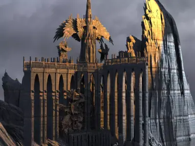 Ishtar Winged crescent mountain 3 3D model