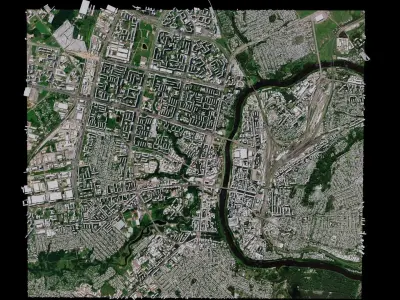 Vitebsk city with river in middle 3D model