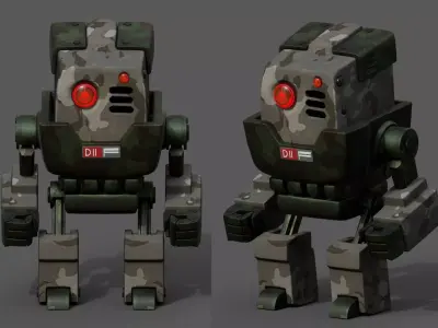 Robot cyborg scifi space machine fantasy Cartoon Low-poly 3D model