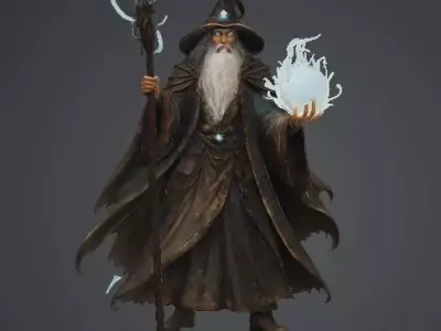Gandalf the Lord of the Rings mystic magician 3D print model