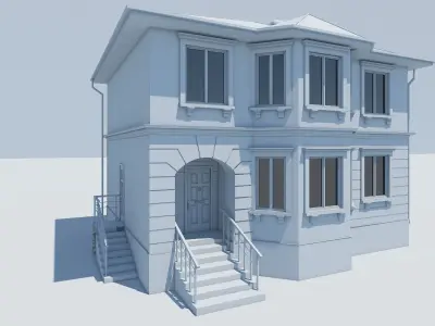 Cottage Houses collection  Low-poly 3D model