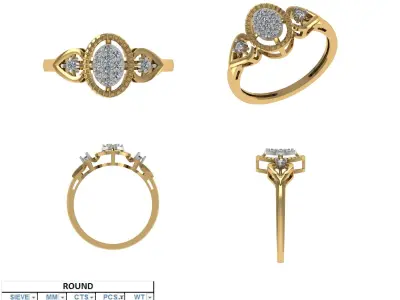 Light Weight Diamond Ring 3D model buy