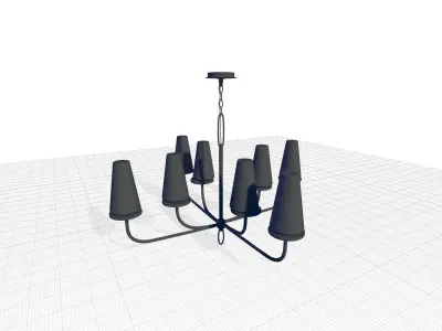 Beyer Light Shaded Classic Traditional Chandelier - 2 Colour 3D model
