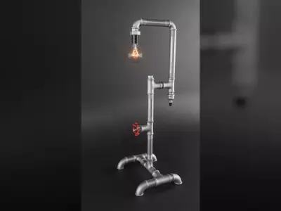 Loft Pipe Lamp 3D model
